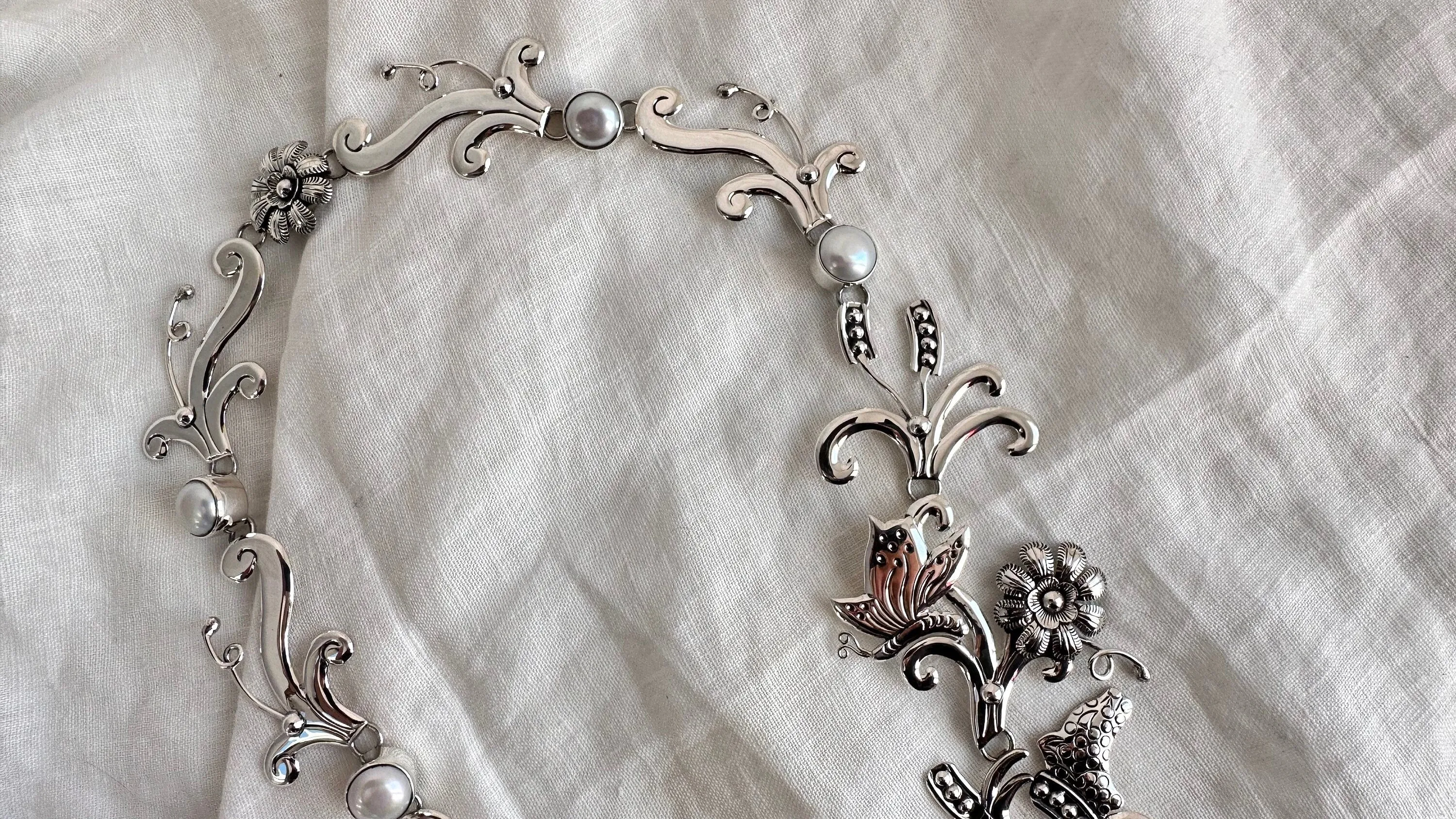 Jungle Silver Necklace. Taxco. Stunning!