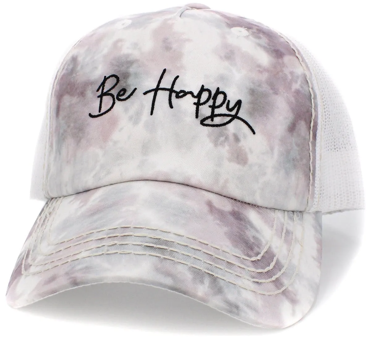 KBV1432 "Be Happy" Vintage Washed Baseball Cap
