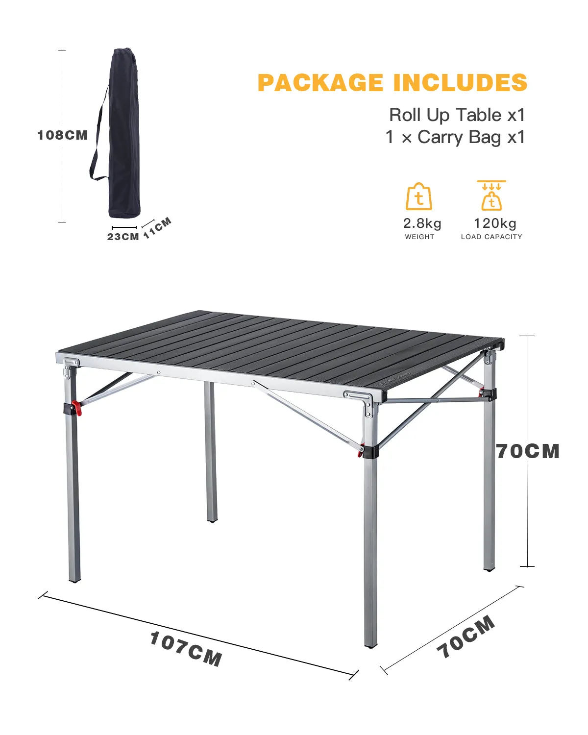 KingCamp 4-6 Person Lightweight Aluminum Alloy Folding Tables