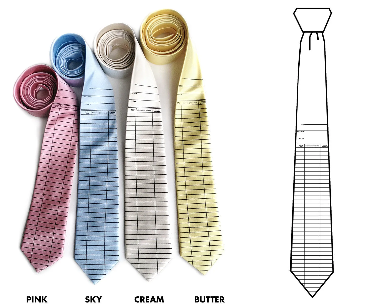 Library Due Date Card Necktie