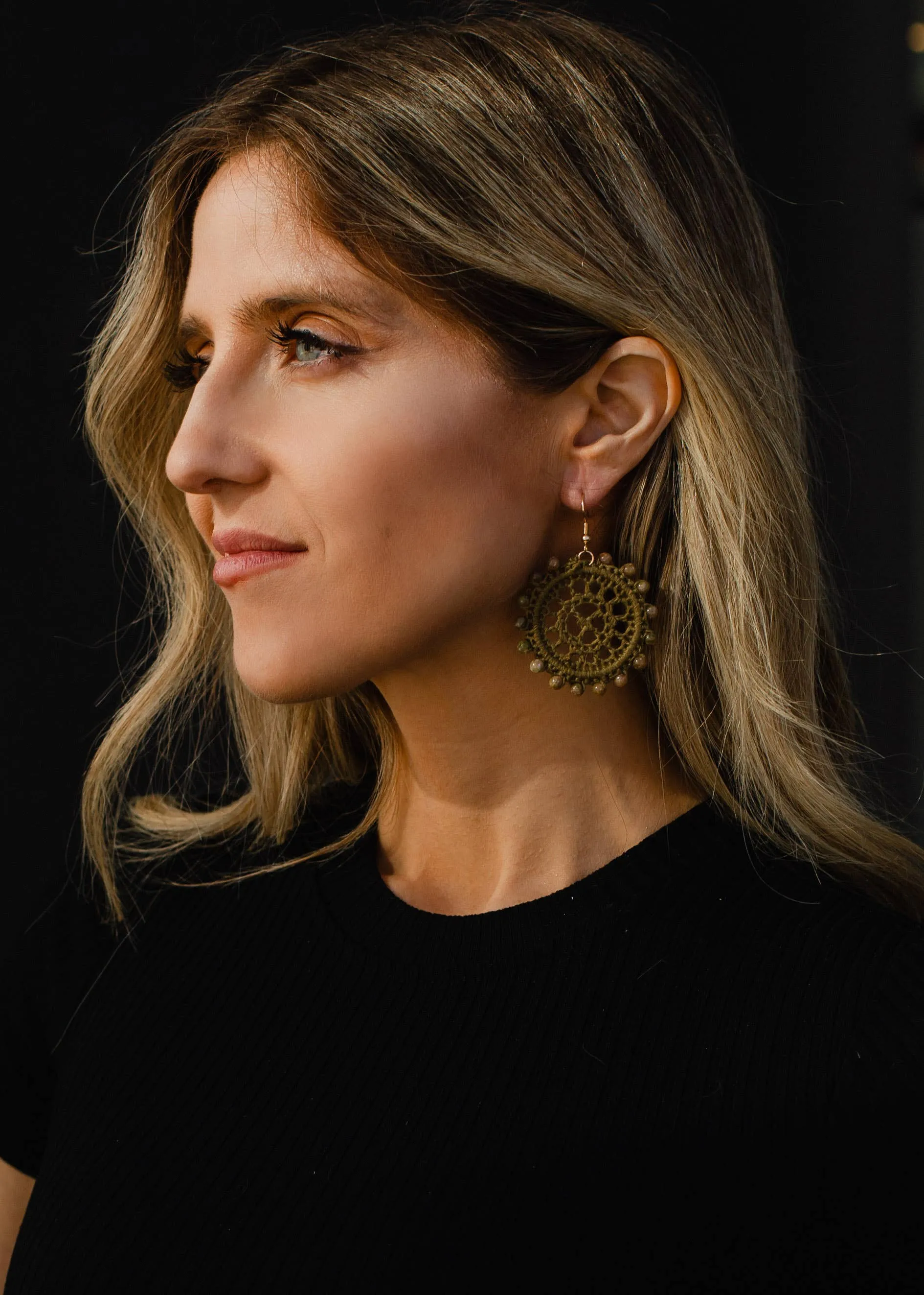 Olive Crochet Earrings
