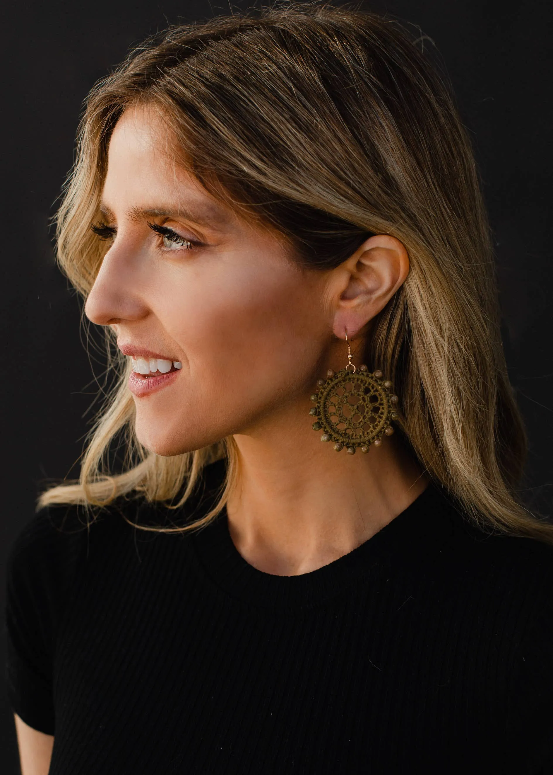 Olive Crochet Earrings