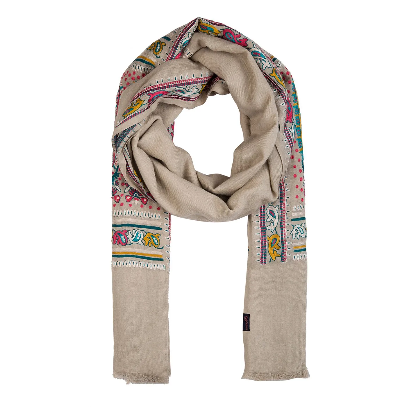 Paisley Fusion Embroidered Shawl