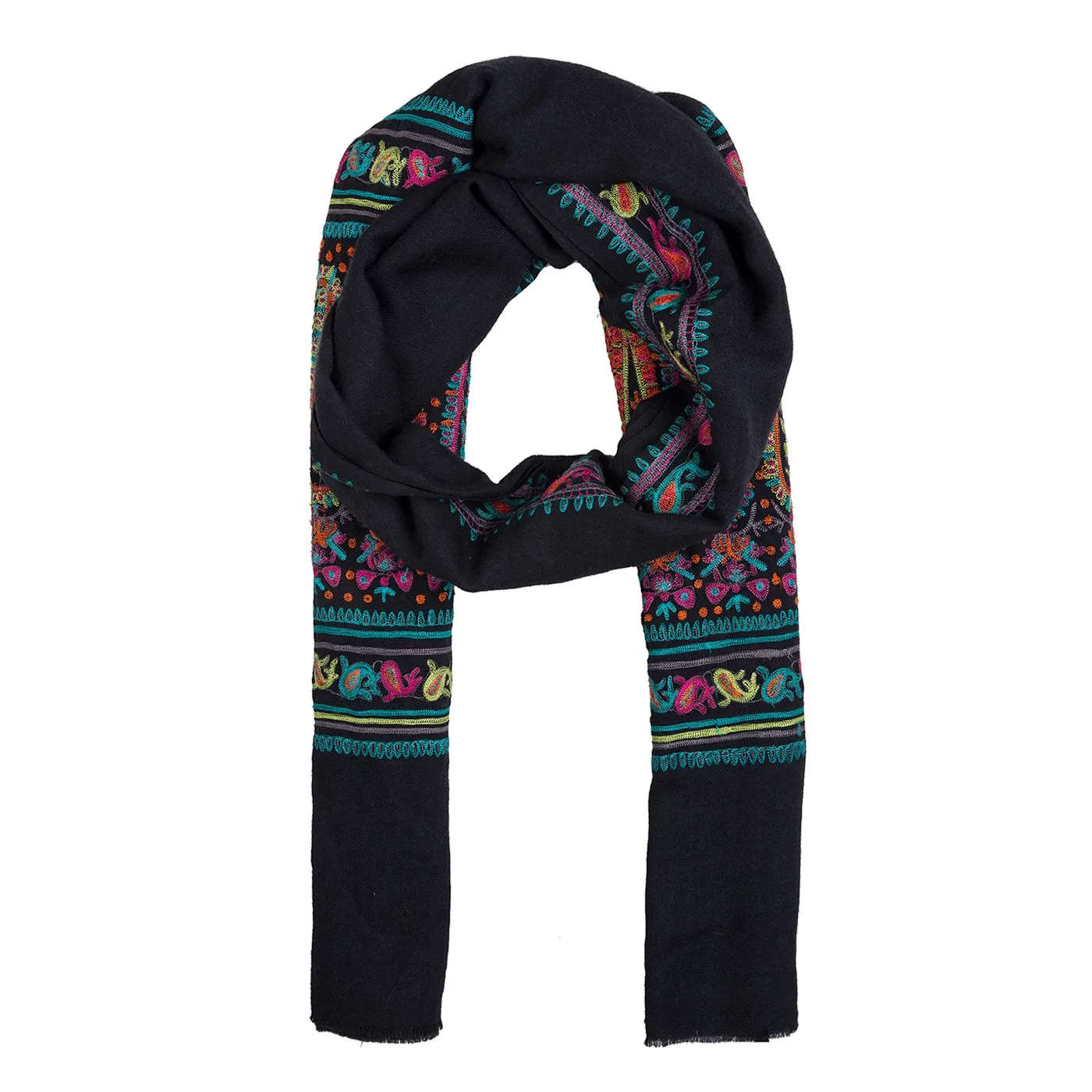 Paisley Fusion Embroidered Shawl
