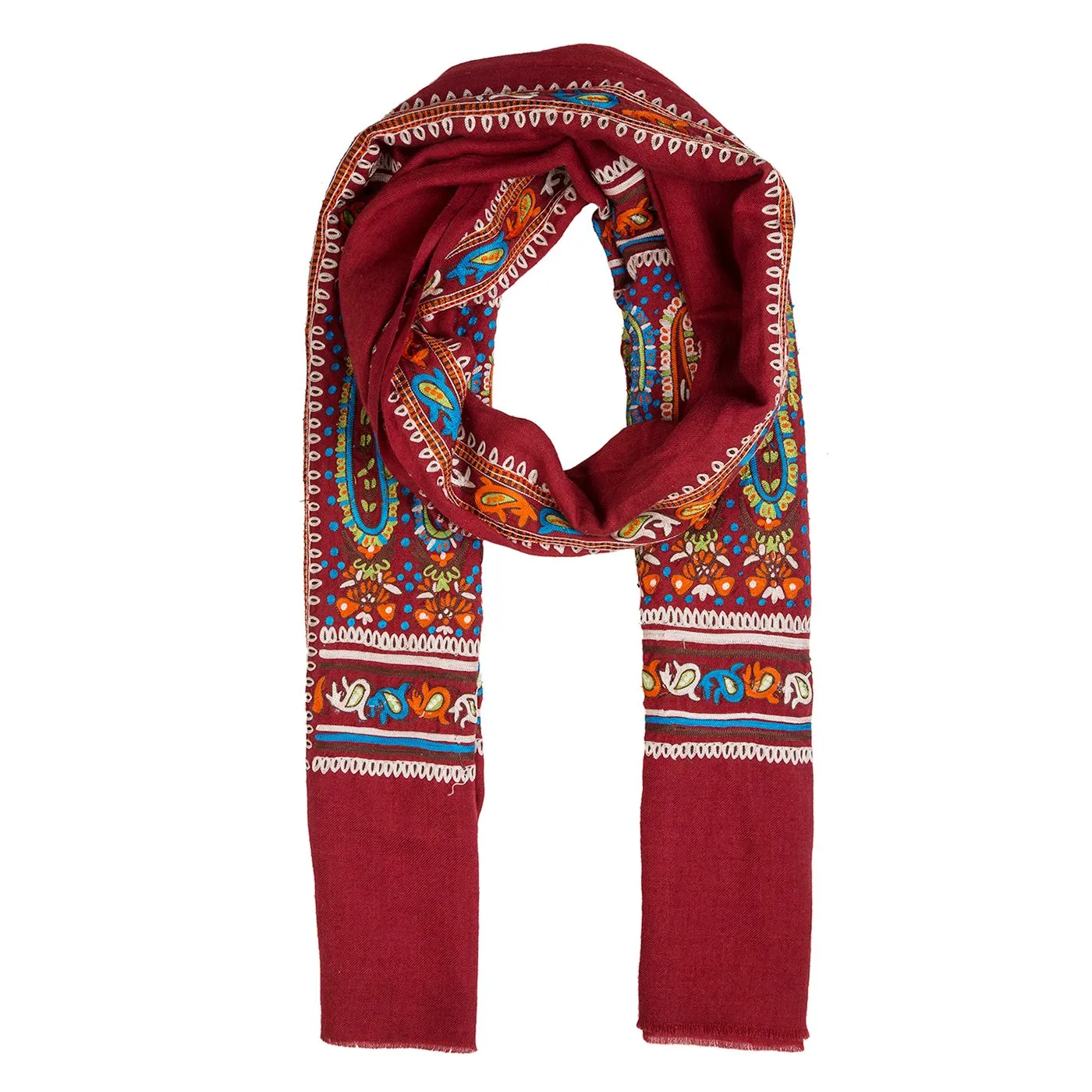 Paisley Fusion Embroidered Shawl