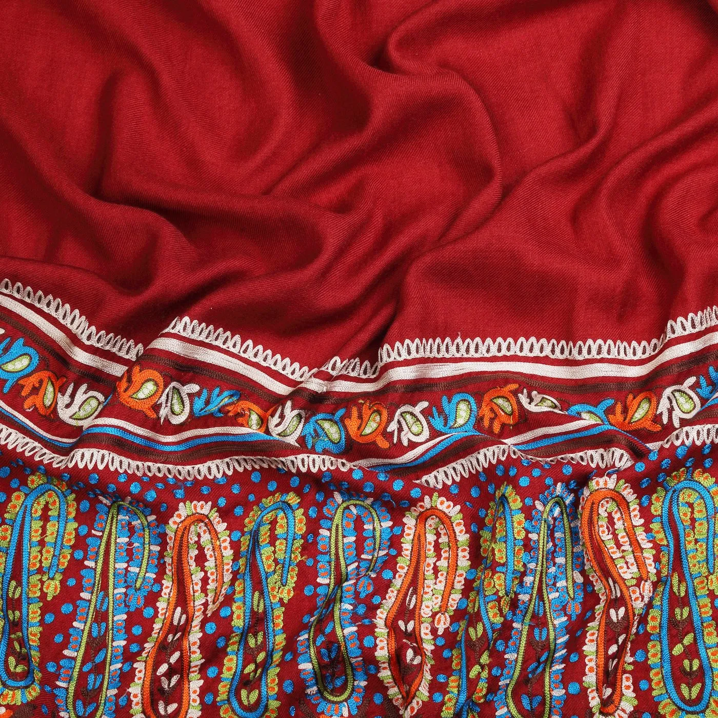 Paisley Fusion Embroidered Shawl
