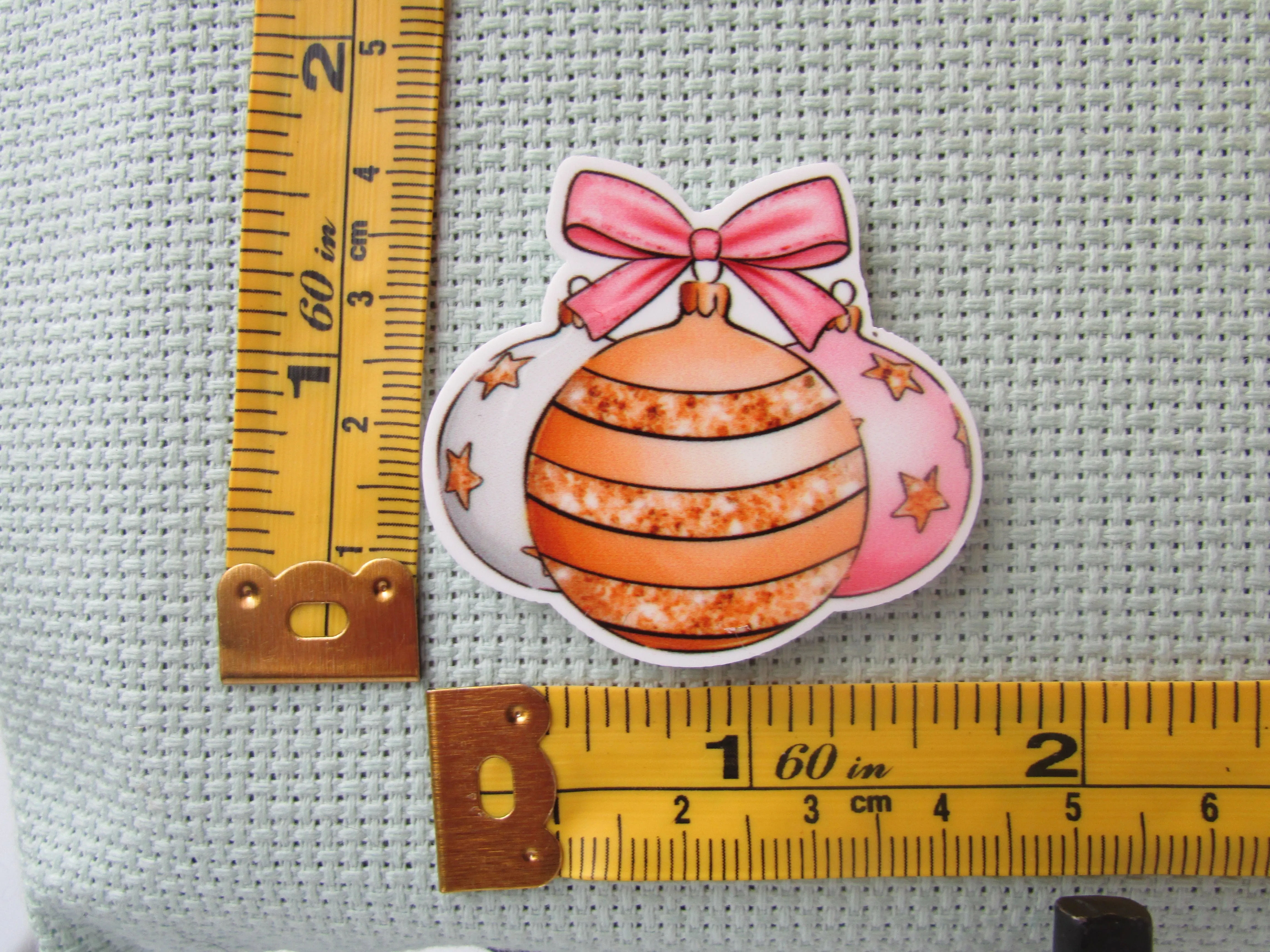 Pink and Gold Christmas Ornaments Needle Minder, Cover Minder, Magnet