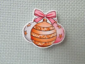Pink and Gold Christmas Ornaments Needle Minder, Cover Minder, Magnet