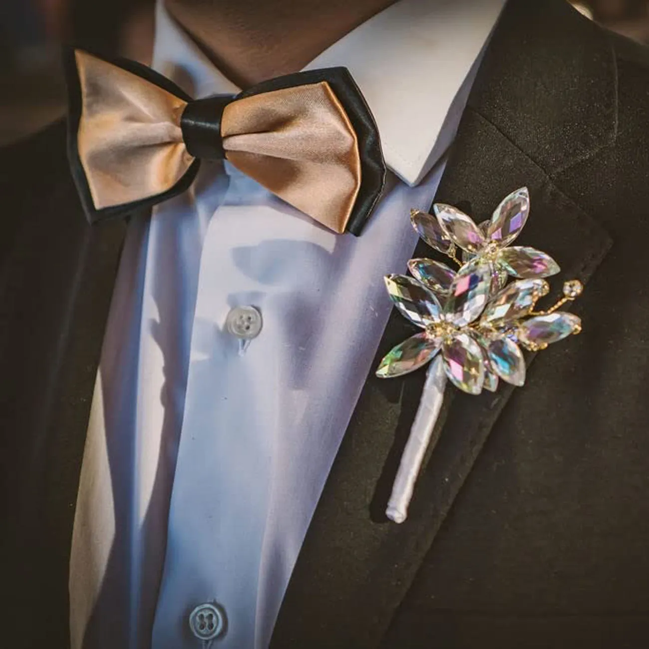Pre-tied Contrast Color Wedding Party Bow Ties-029