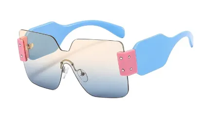 "Baby Bye" Oversize Square Plastic Frame Sunglasses