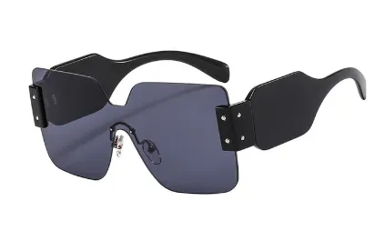 "Baby Bye" Oversize Square Plastic Frame Sunglasses