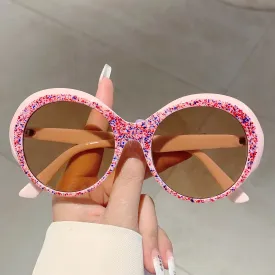 "Minute Girl" Vintage Round Frame Sunglasses