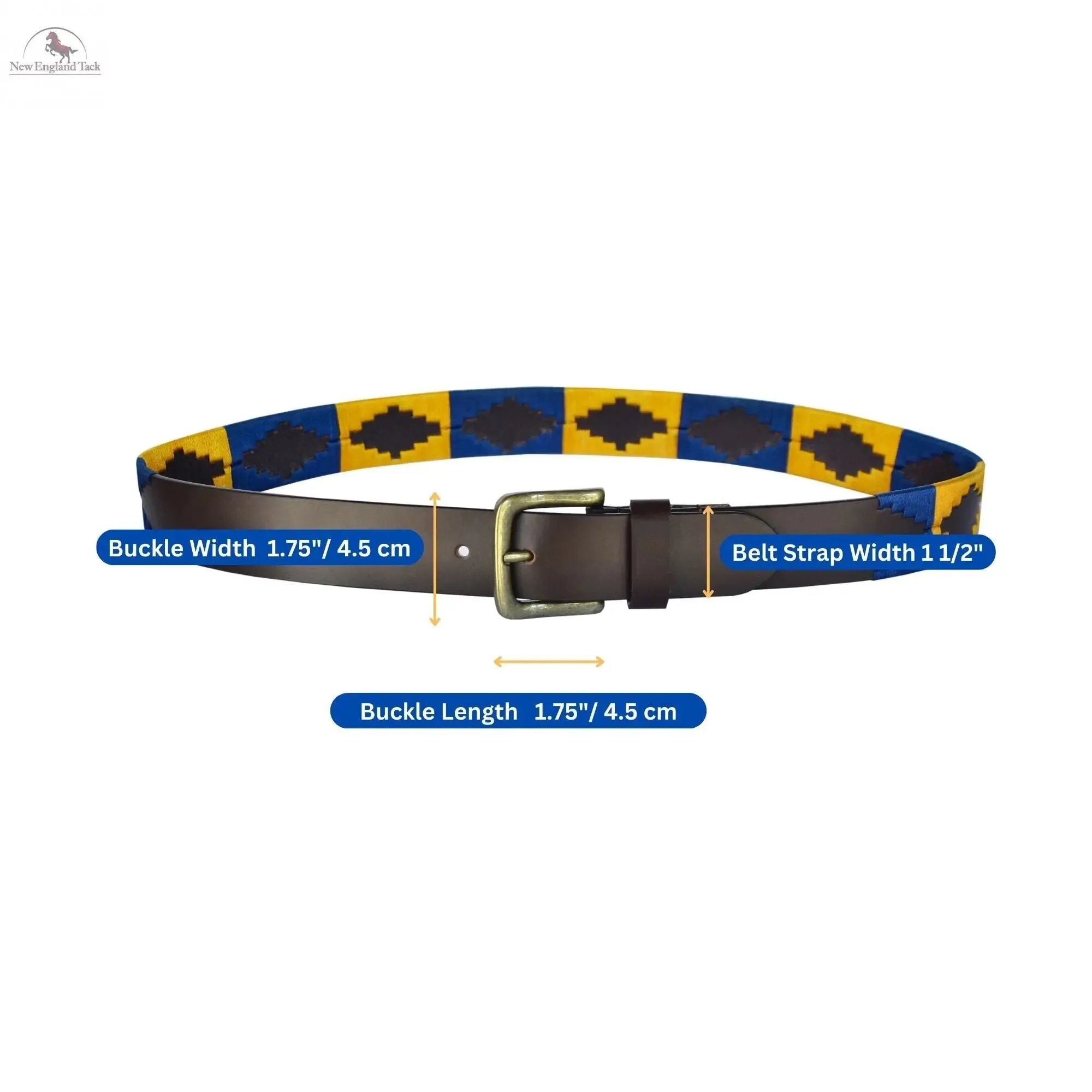 Resistance Polo Belt for Men | Hand Stitched Leather Belt With Colorful Embroidery | Gaucho Style Belt 1.5” Wide