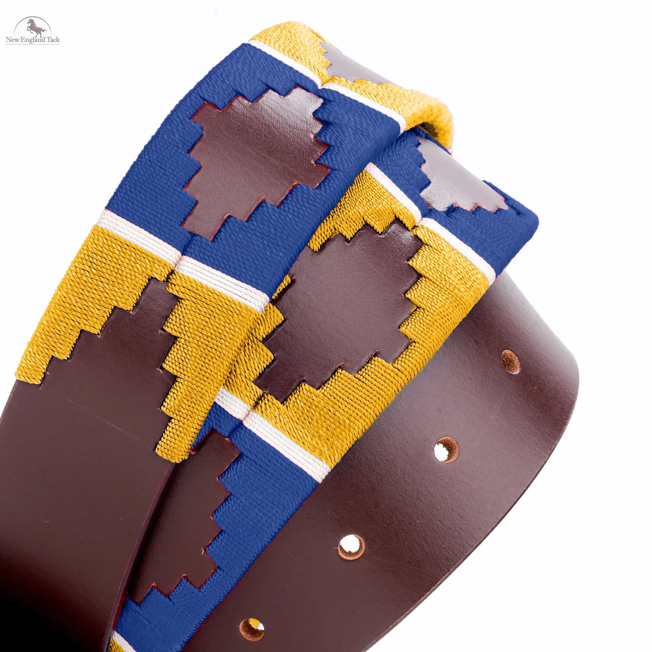 Resistance Polo Belt for Men | Hand Stitched Leather Belt With Colorful Embroidery | Gaucho Style Belt 1.5” Wide