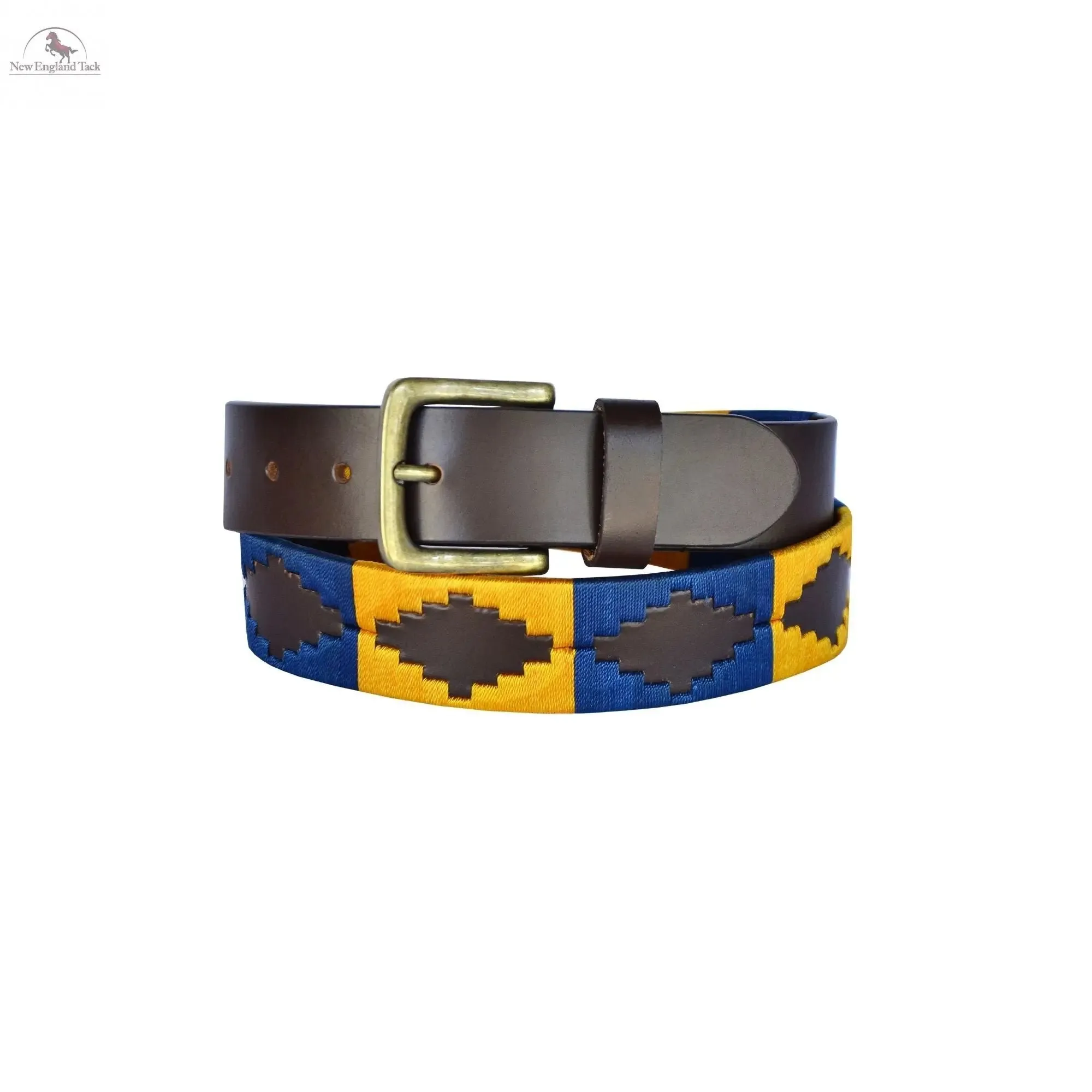 Resistance Polo Belt for Men | Hand Stitched Leather Belt With Colorful Embroidery | Gaucho Style Belt 1.5” Wide
