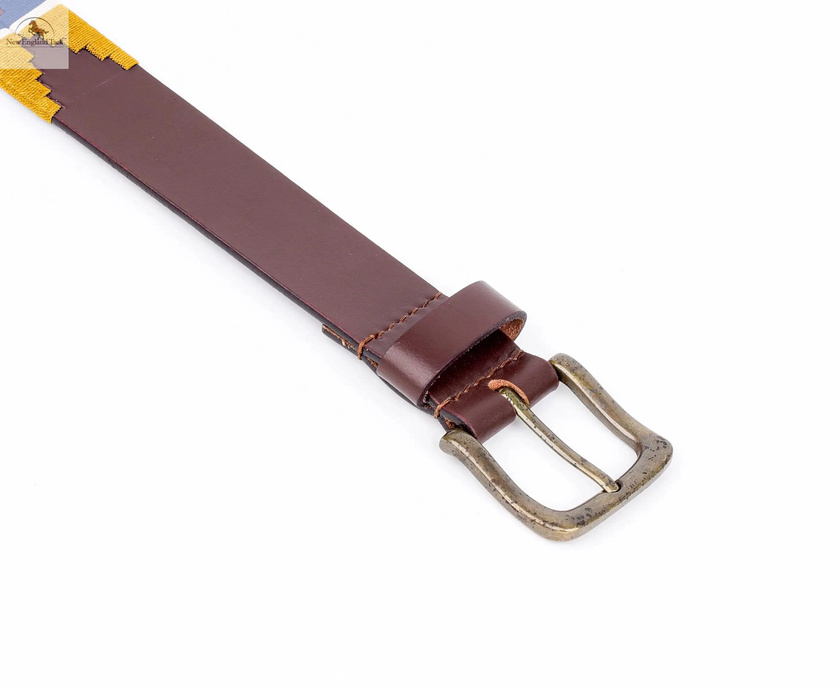 Resistance Polo Belt for Men | Hand Stitched Leather Belt With Colorful Embroidery | Gaucho Style Belt 1.5” Wide
