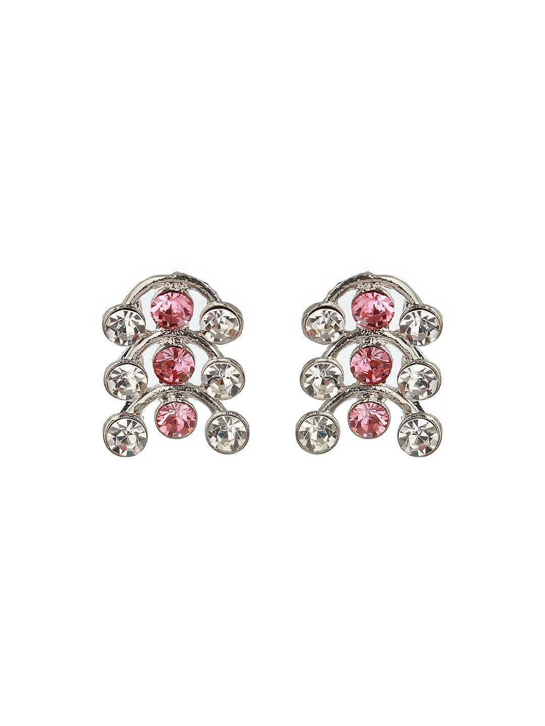 Rhodium-Plated American Diamond Studded Jewellery Set