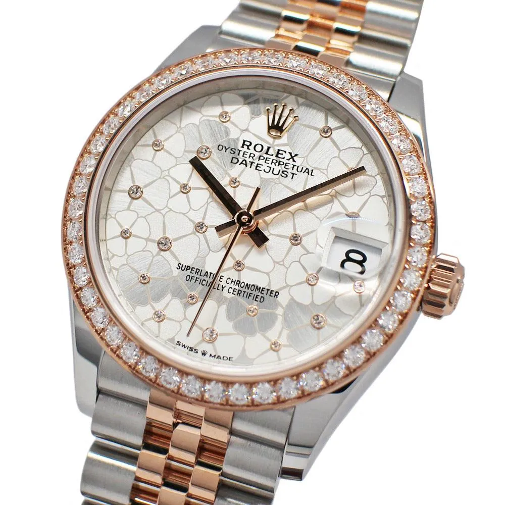 Rolex Datejust 31 278381RBR Random Silver Floral Motif SS RG Warranty 2023 Unused