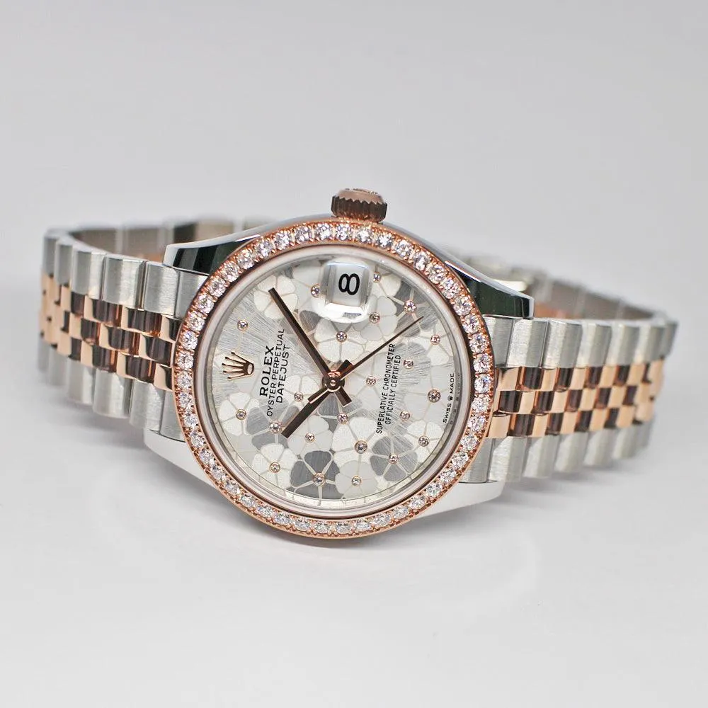 Rolex Datejust 31 278381RBR Random Silver Floral Motif SS RG Warranty 2023 Unused