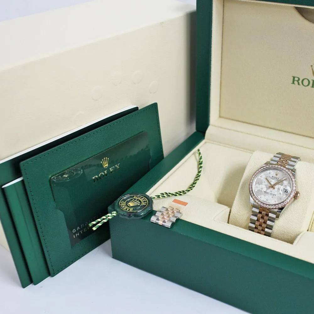 Rolex Datejust 31 278381RBR Random Silver Floral Motif SS RG Warranty 2023 Unused