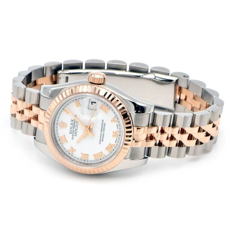 Rolex Ladies Datejust 26 179171 V No. Overhauled K18PG/SS White Dial Combi Automatic Watch Used Free Shipping