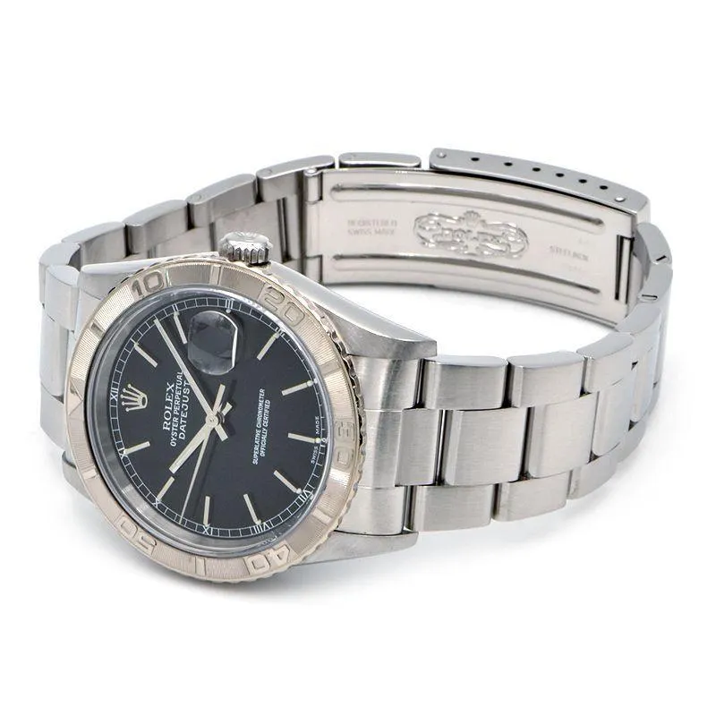 Rolex Men's Datejust Thunderbird 16264 F No. OH/Polished K18WG/SS Black Automatic Watch Used Free Shipping