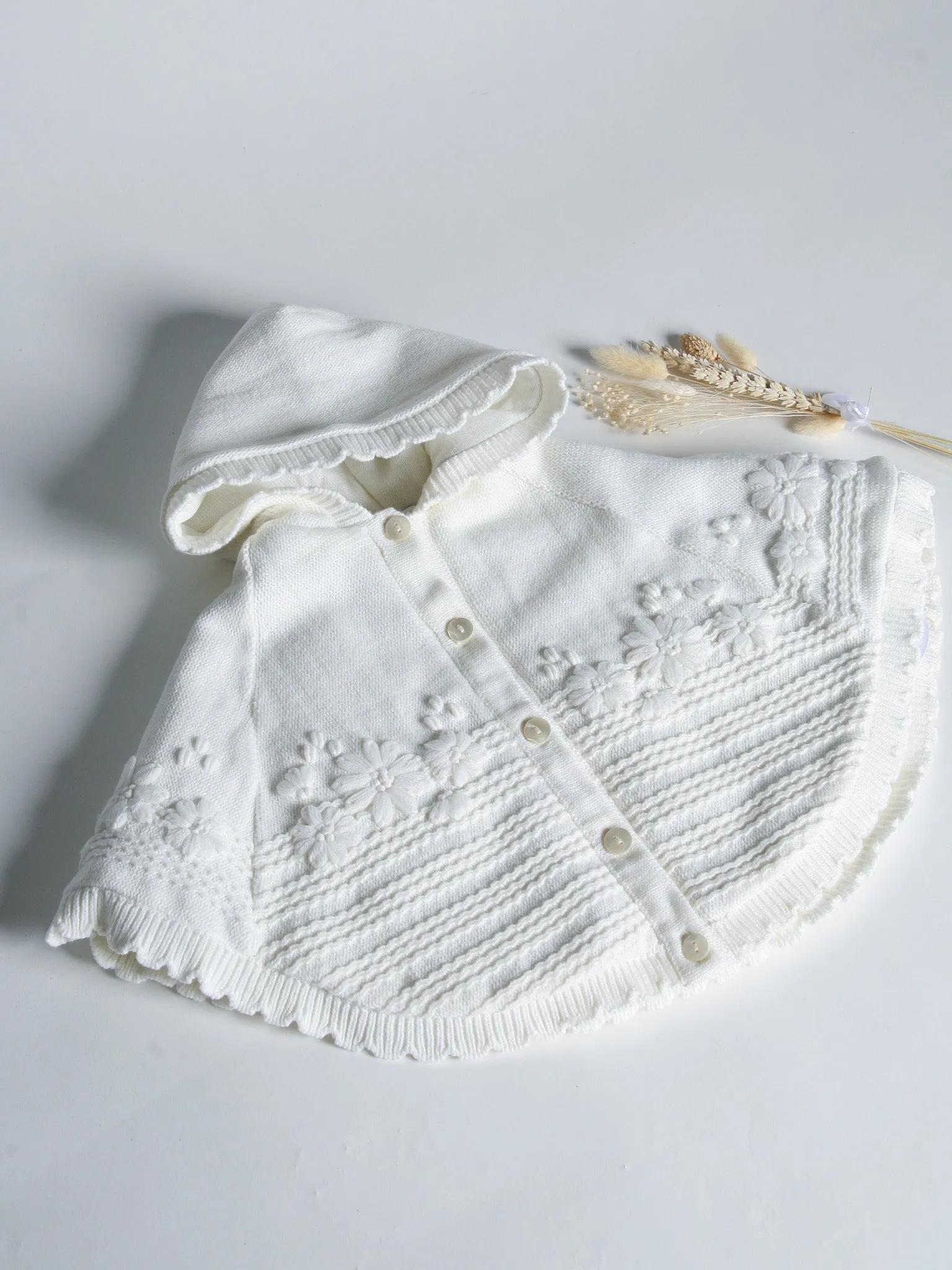 Sarah Louise Ivory Knitted Poncho