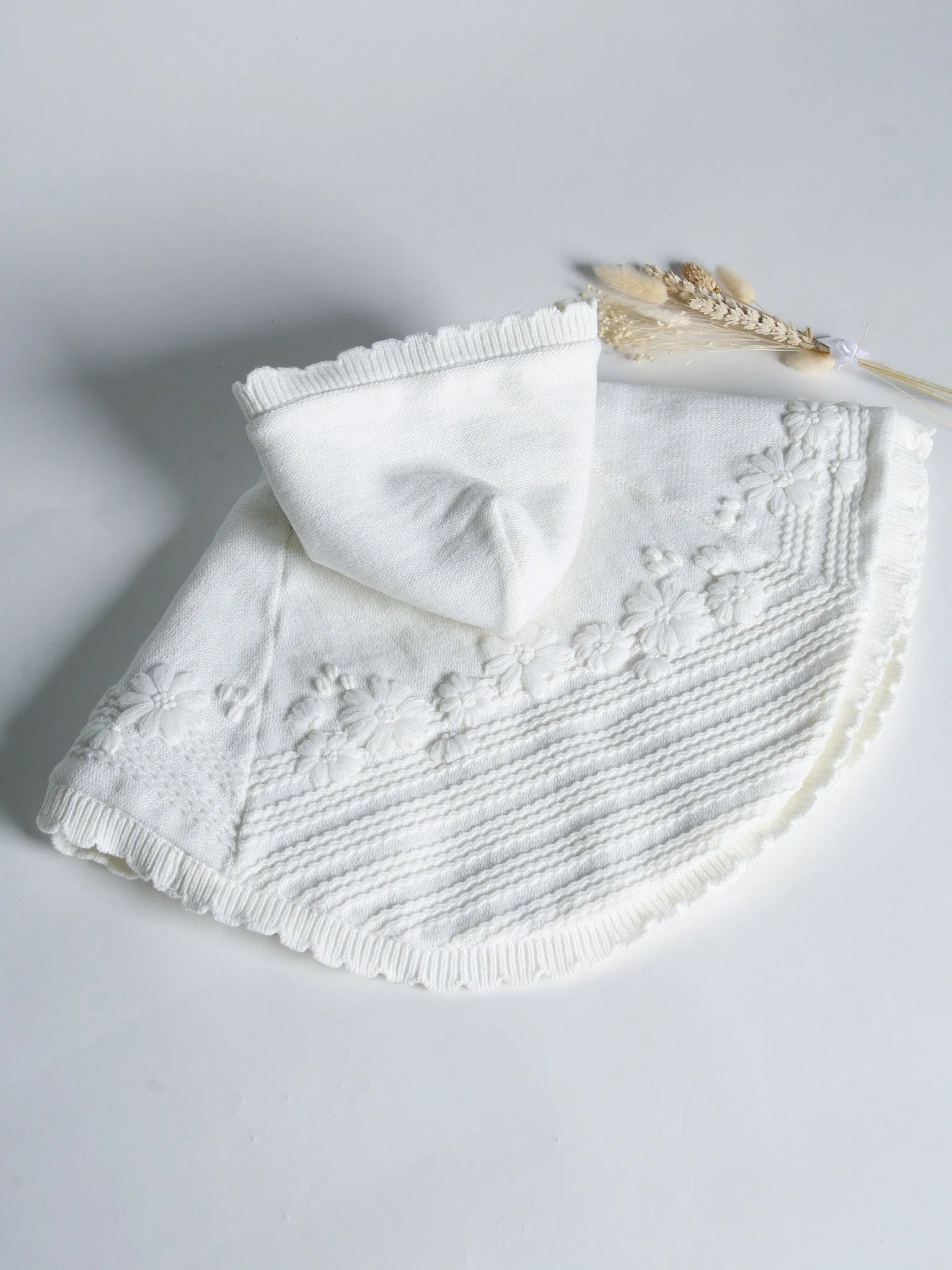 Sarah Louise Ivory Knitted Poncho