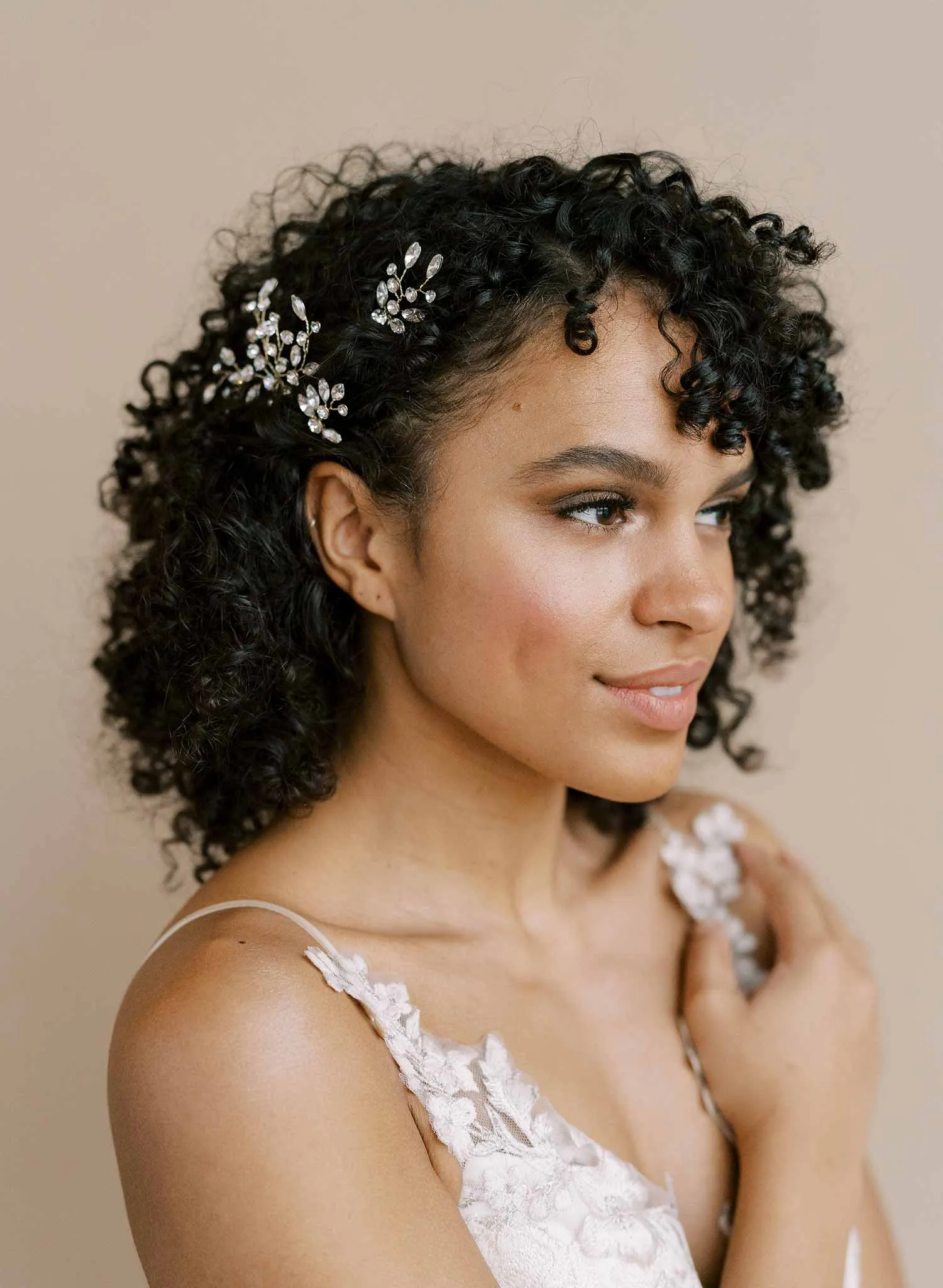 Sparkling crystal droplets hair pin set of 3 - Style #2115