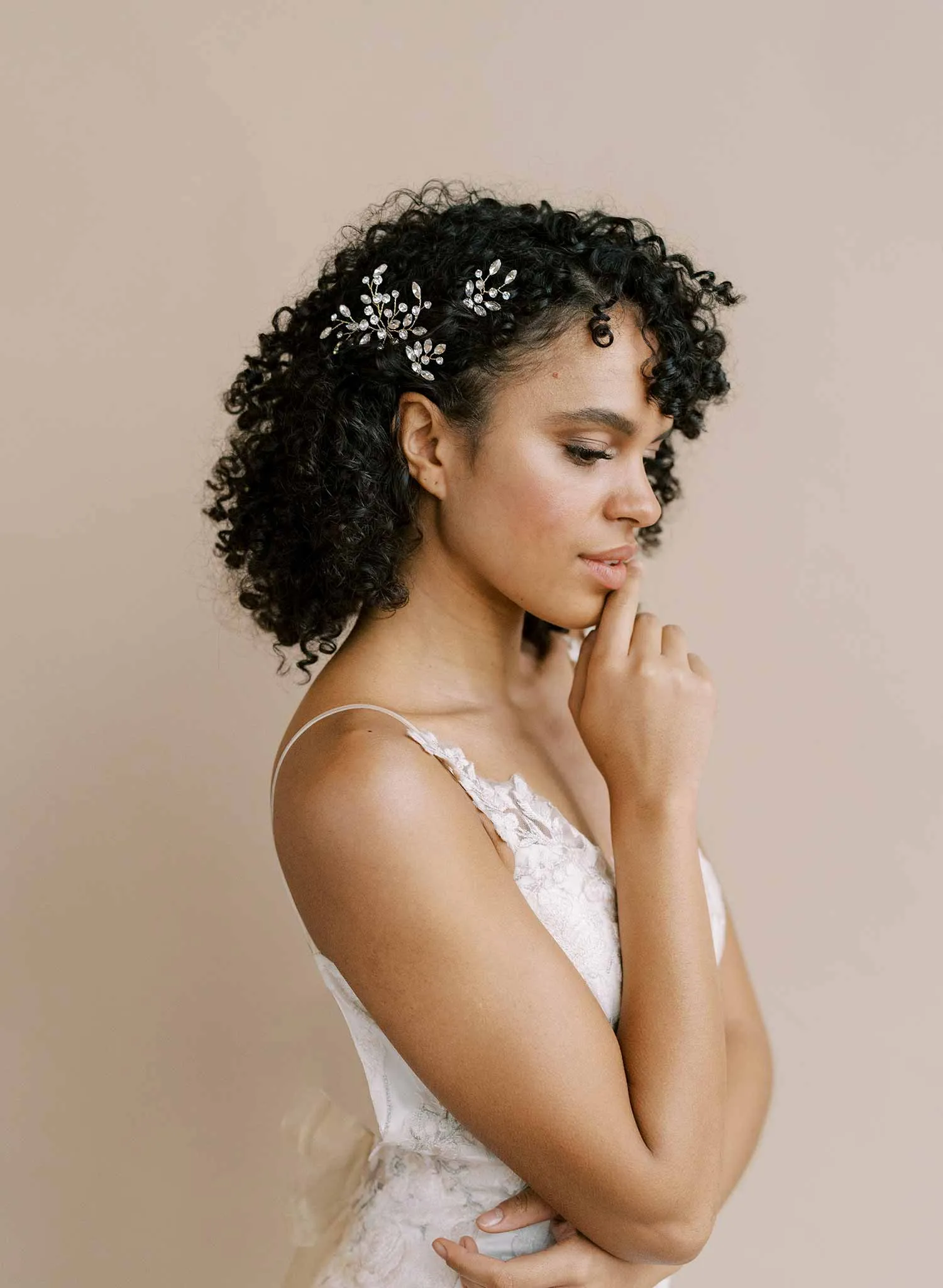 Sparkling crystal droplets hair pin set of 3 - Style #2115