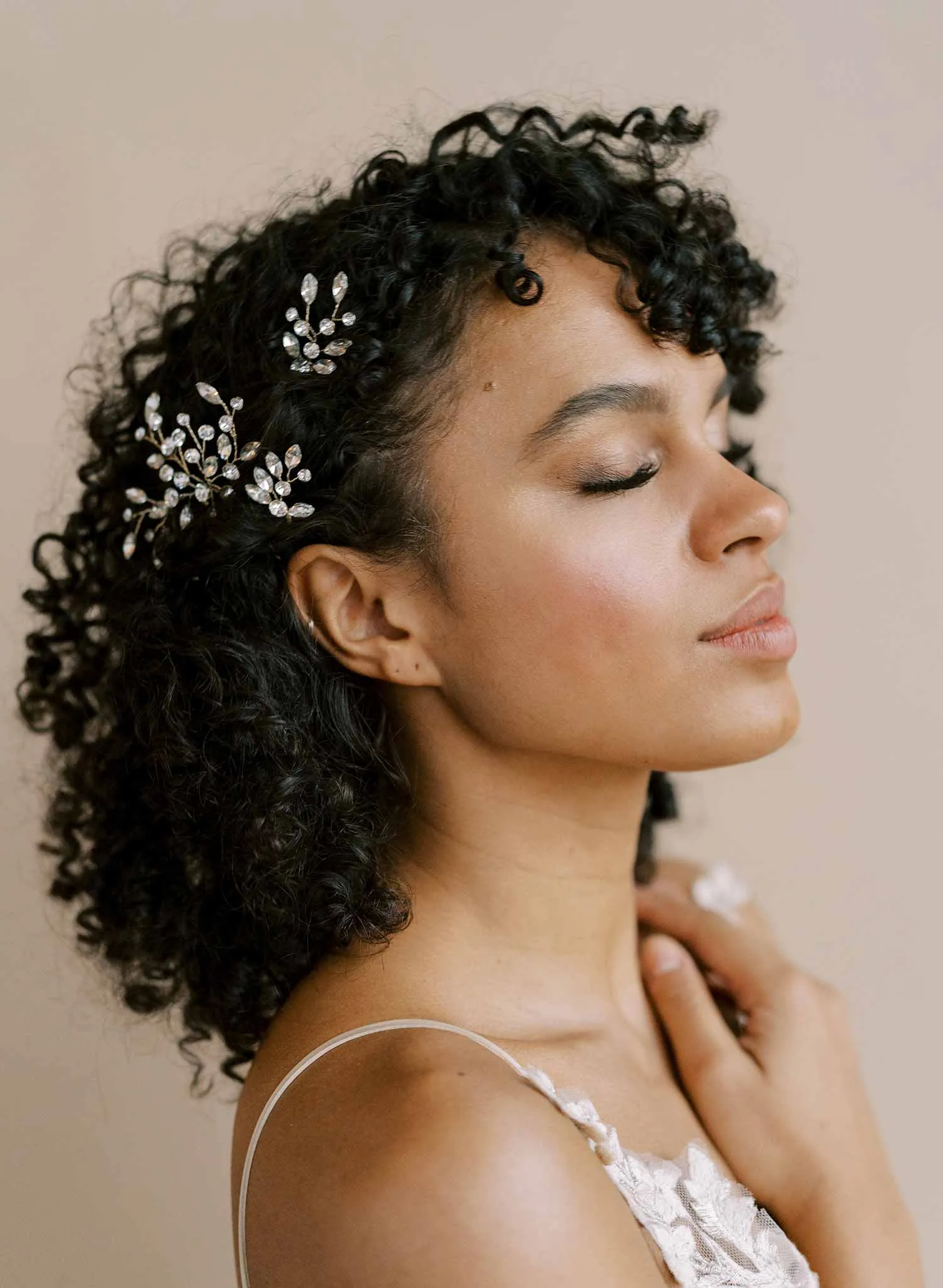 Sparkling crystal droplets hair pin set of 3 - Style #2115
