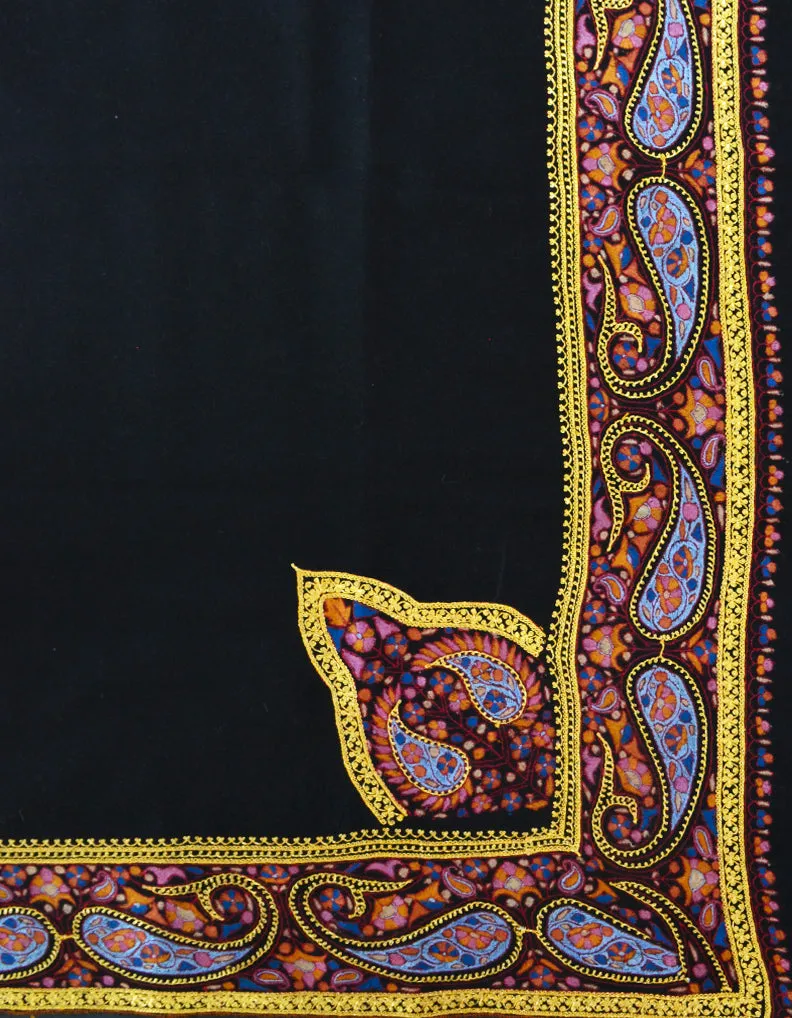 Tila & Emb. Black Shawl 5328
