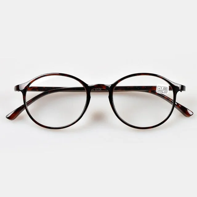 TR90 Women Men Round Black Leopard Lunettes Presbyopia Strength 1.0 1.5 2.0 2.5 3.0 Reading Glasses eyeglasses 004
