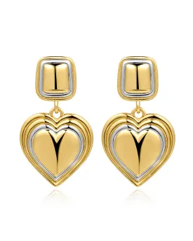 Two-Tone Heart Earrings