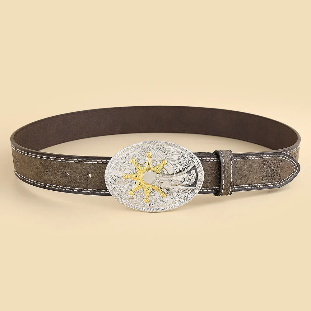 Western Cowboy Belts-Brown