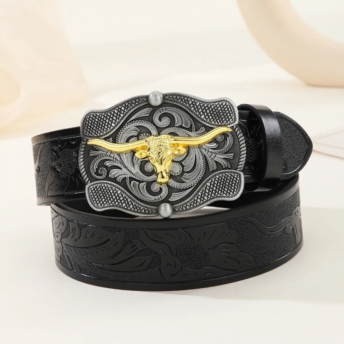 Western Cowhead Belts-Black